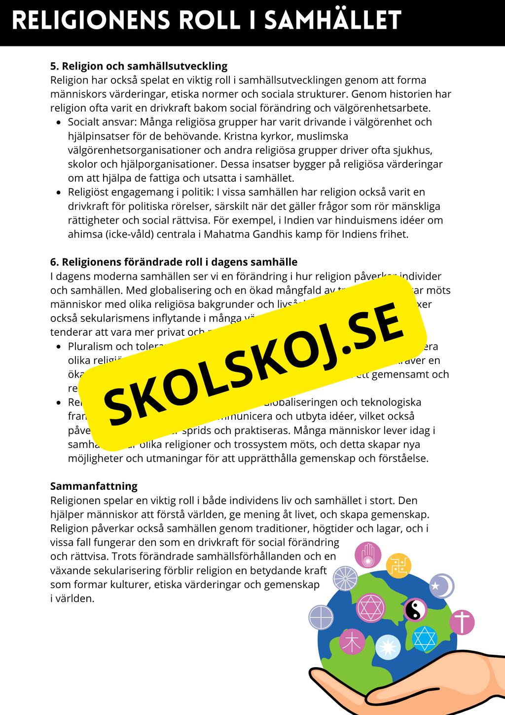 Vad är religion? - Årskurs 4 - 6