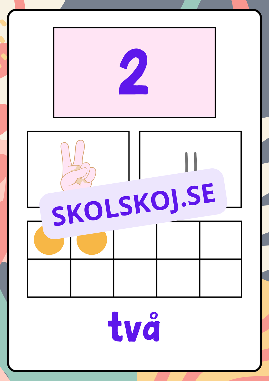 Väggkort - Siffror 1 - 10