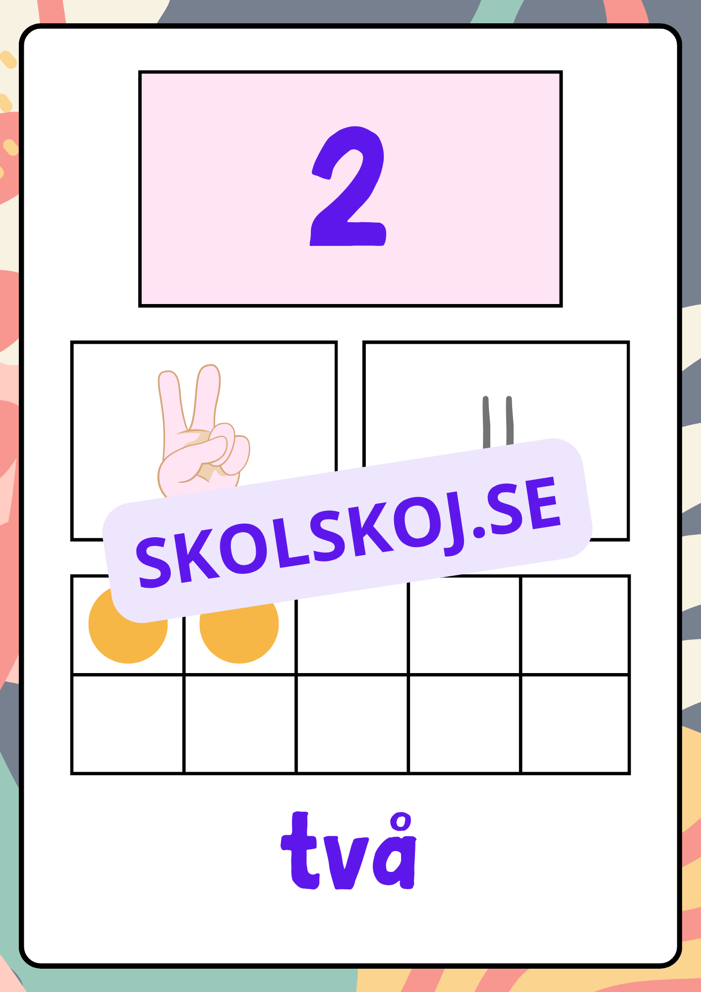 Väggkort - Siffror 1 - 10