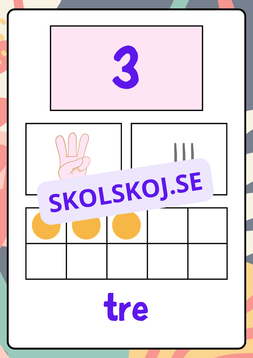 Väggkort - Siffror 1 - 10