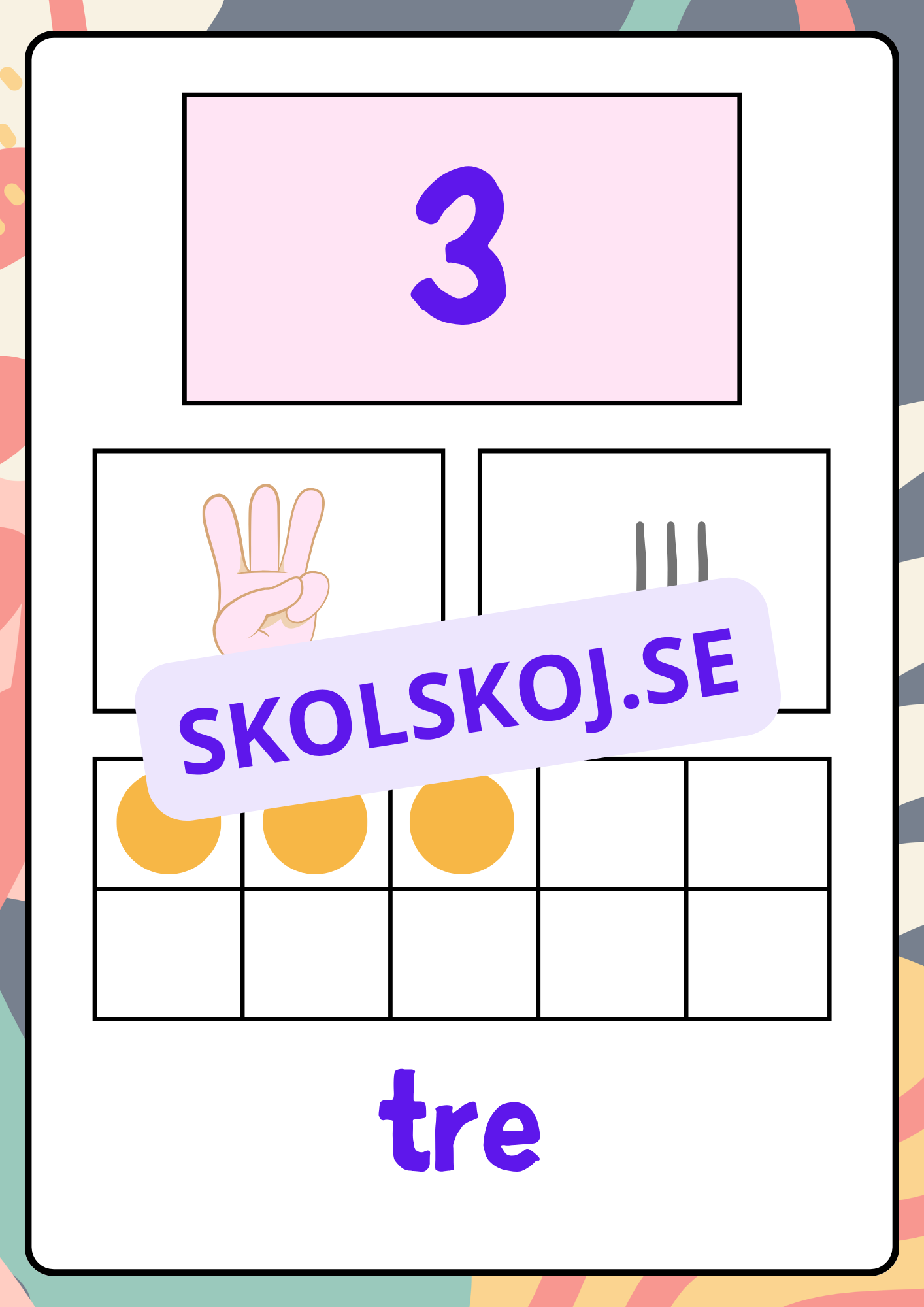 Väggkort - Siffror 1 - 10