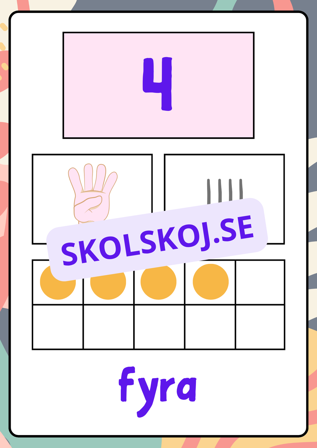 Väggkort - Siffror 1 - 10