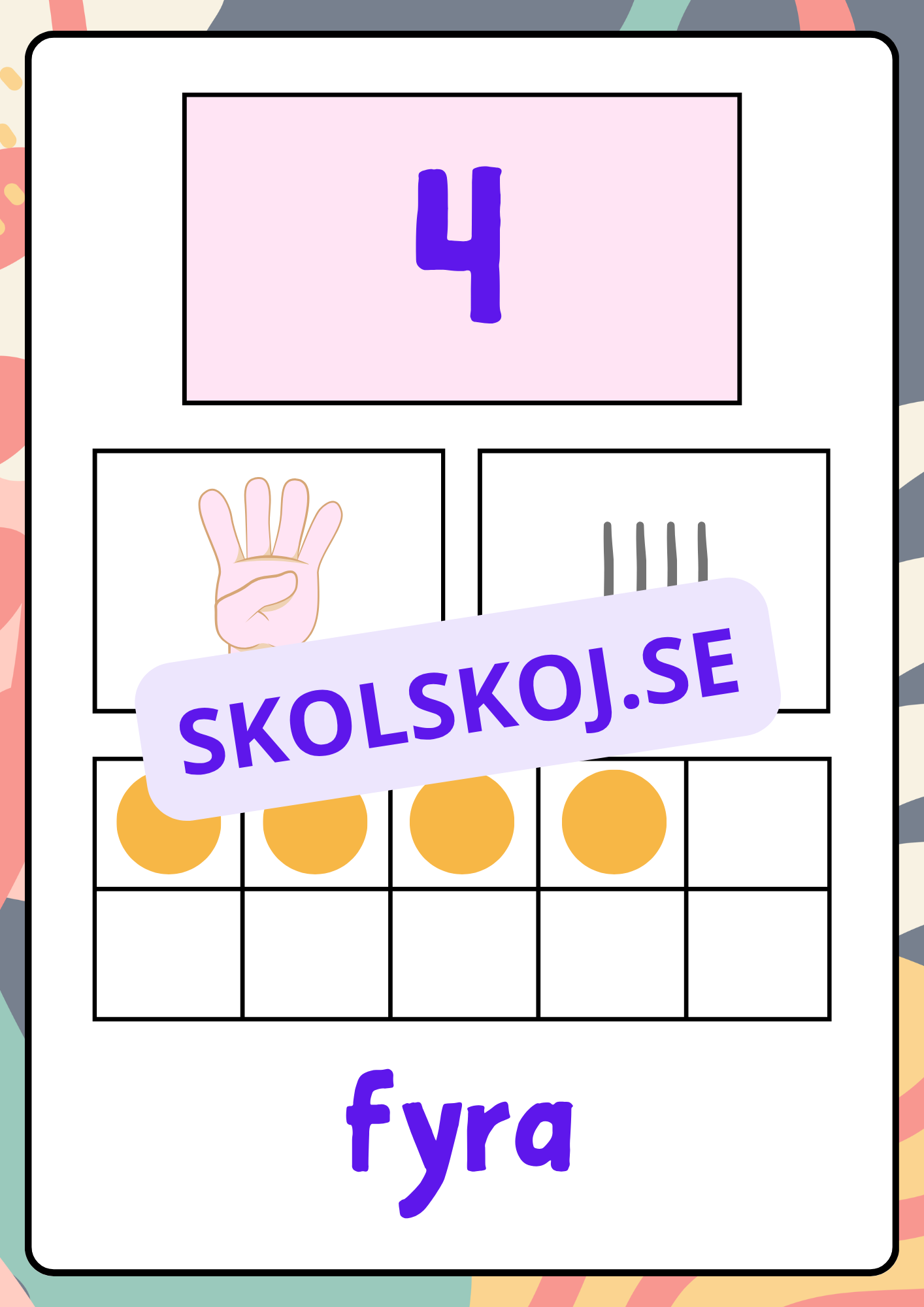 Väggkort - Siffror 1 - 10