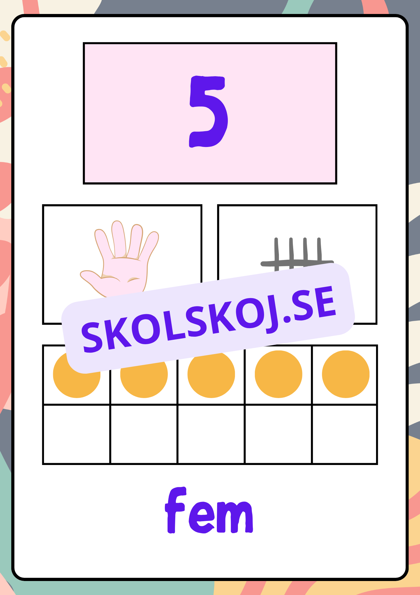 Väggkort - Siffror 1 - 10