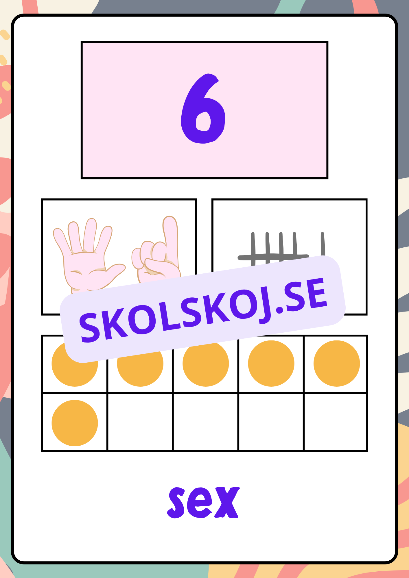 Väggkort - Siffror 1 - 10
