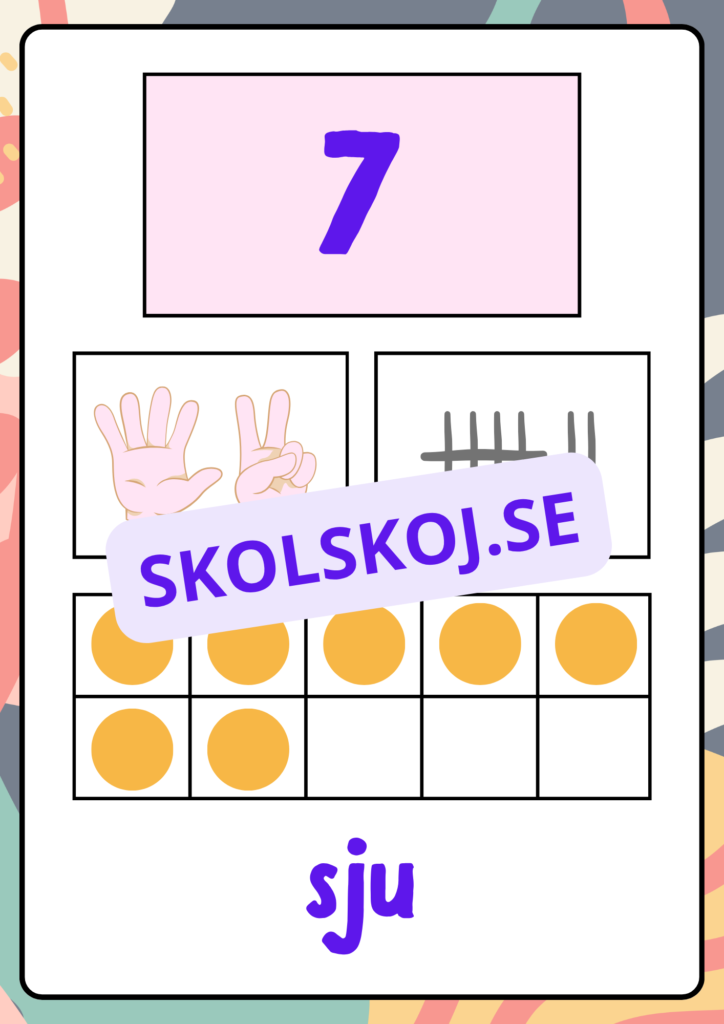 Väggkort - Siffror 1 - 10
