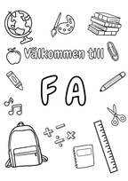 Välkommen klassrumsskyltar - F - ÅK 6 - A4 Format