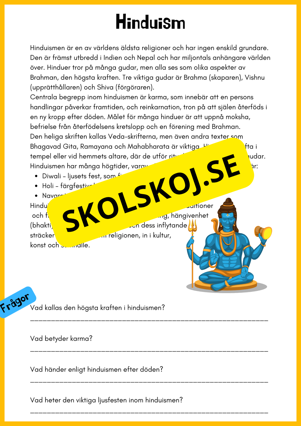Världsreligionerna - Fakta om 9 religioner - Åk 4 - 6