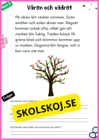 Vårtema – Läsförståelse i tre olika nivåer