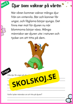Vårtema – Läsförståelse i tre olika nivåer