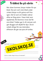 Vårtema – Läsförståelse i tre olika nivåer