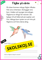 Vårtema – Läsförståelse i tre olika nivåer