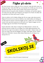 Vårtema – Läsförståelse i tre olika nivåer