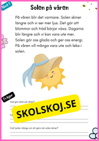 Vårtema – Läsförståelse i tre olika nivåer