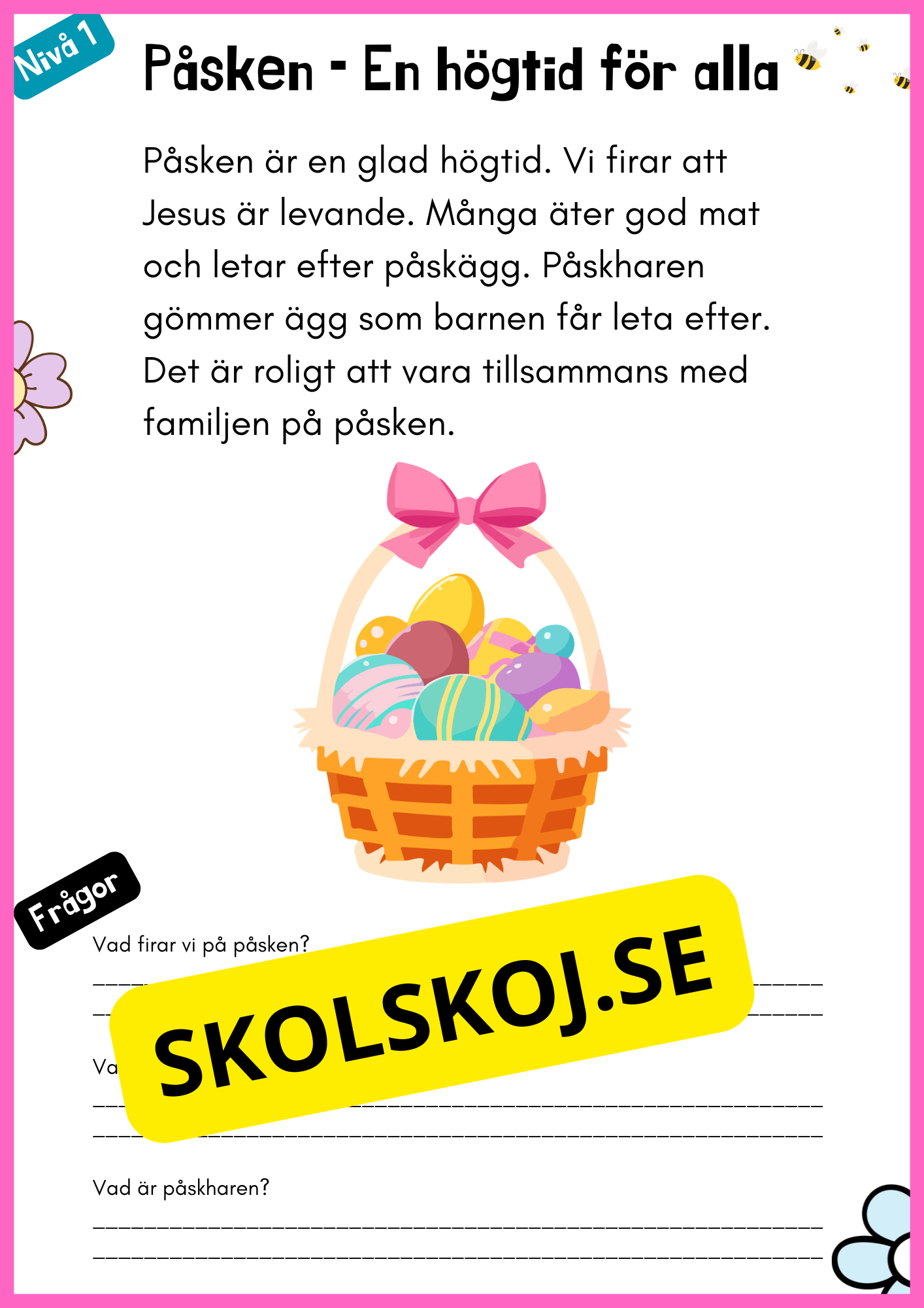Vårtema – Läsförståelse i tre olika nivåer