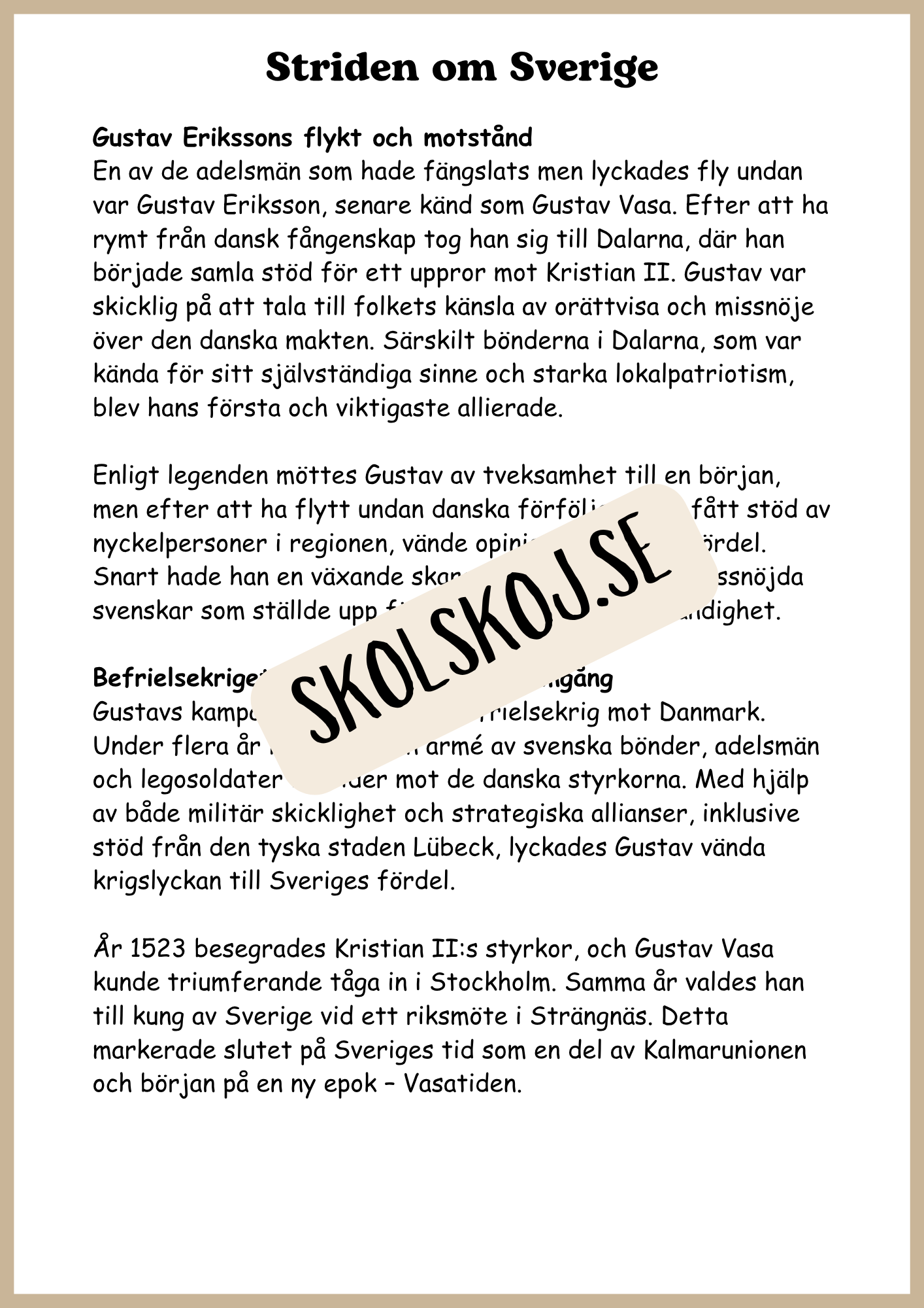 Vasatiden - Arbetshäfte - Årskurs 4 - 6