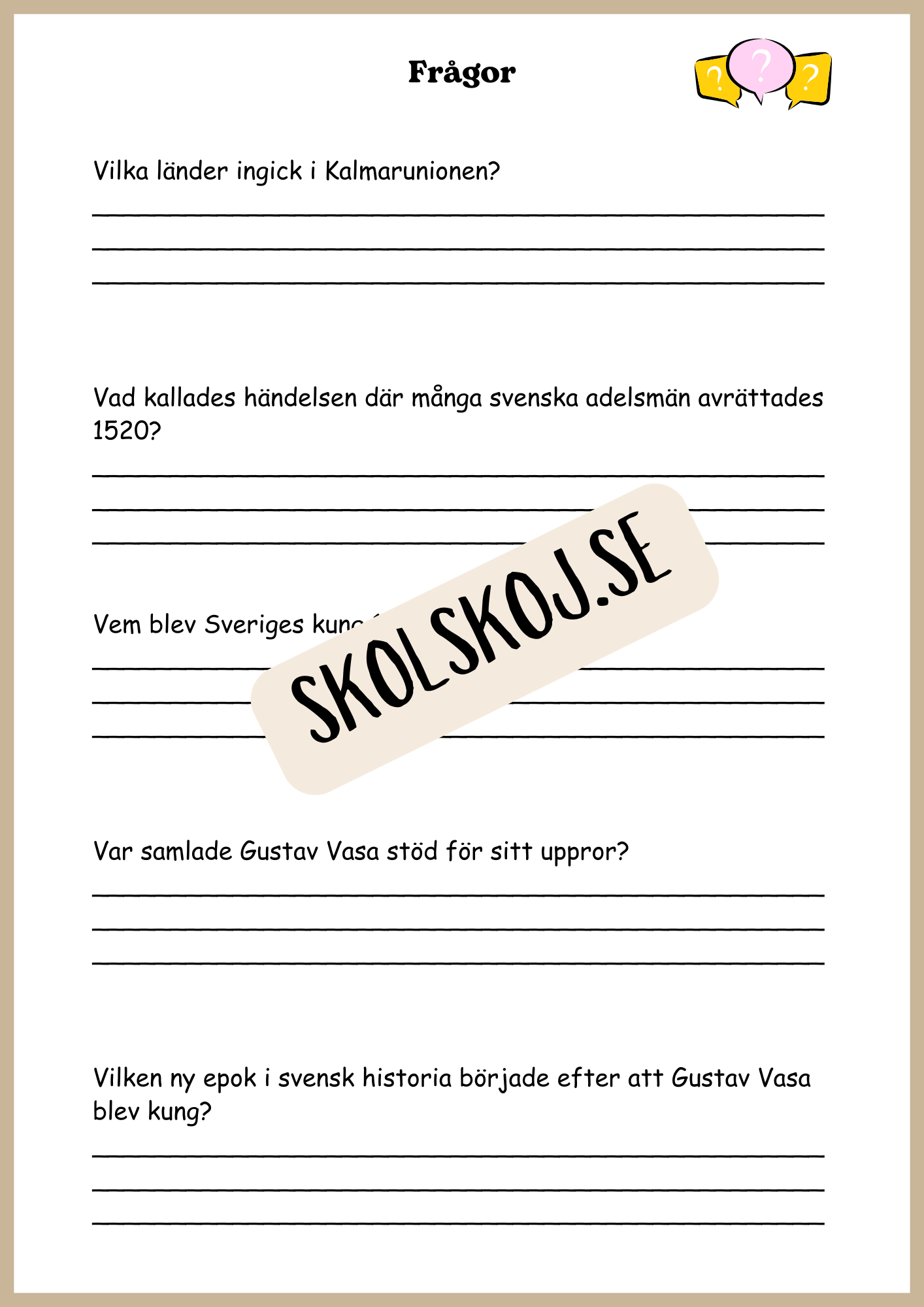 Vasatiden - Arbetshäfte - Årskurs 4 - 6