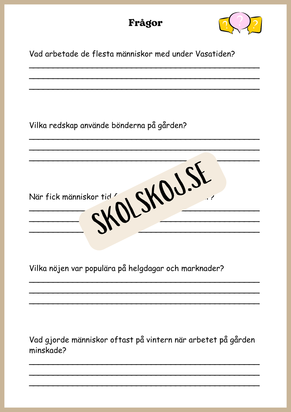 Vasatiden - Arbetshäfte - Årskurs 4 - 6