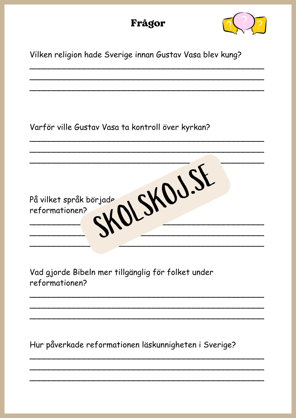 Vasatiden - Arbetshäfte - Årskurs 4 - 6