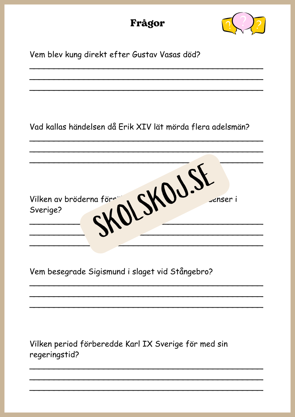 Vasatiden - Arbetshäfte - Årskurs 4 - 6