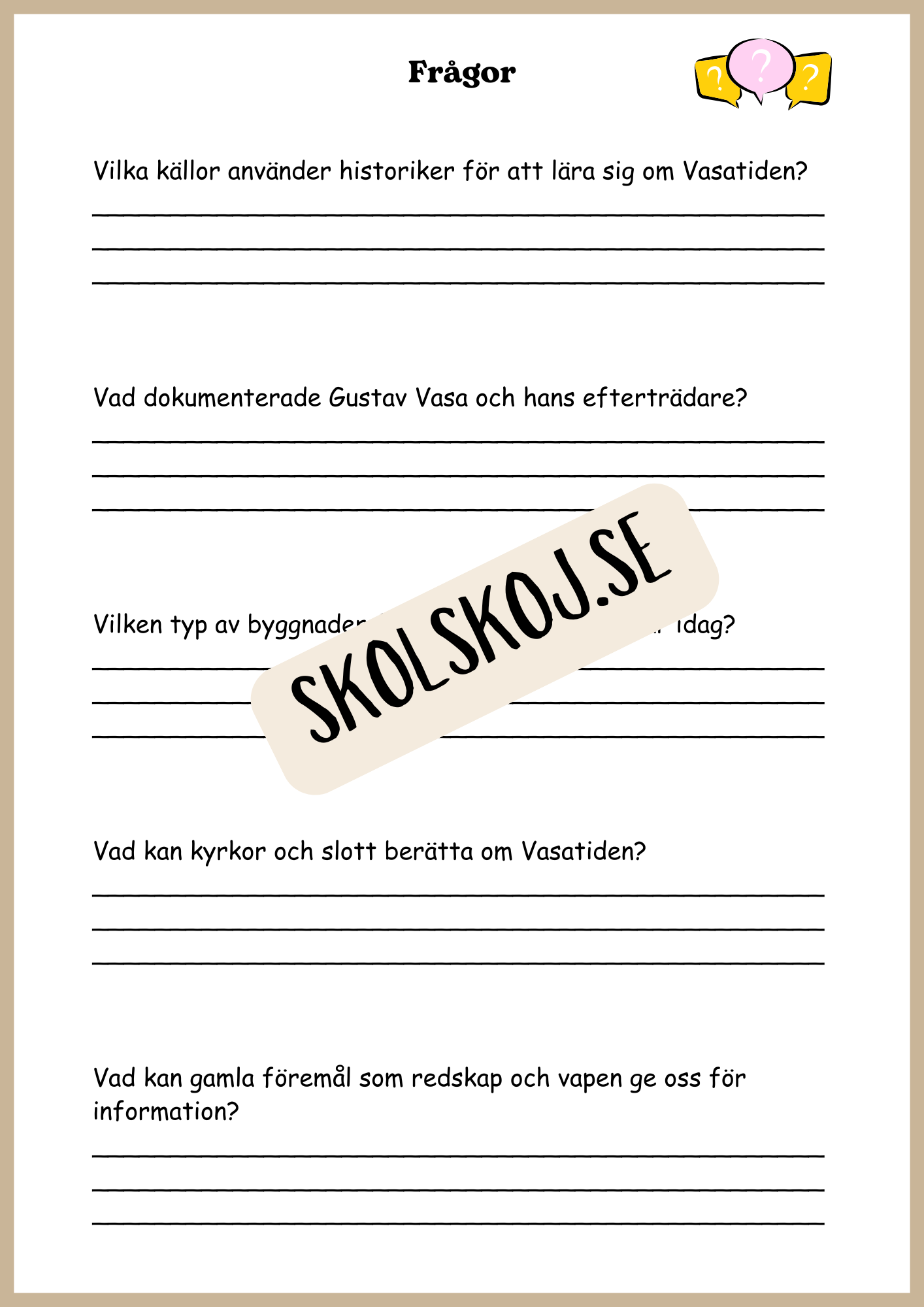 Vasatiden - Arbetshäfte - Årskurs 4 - 6