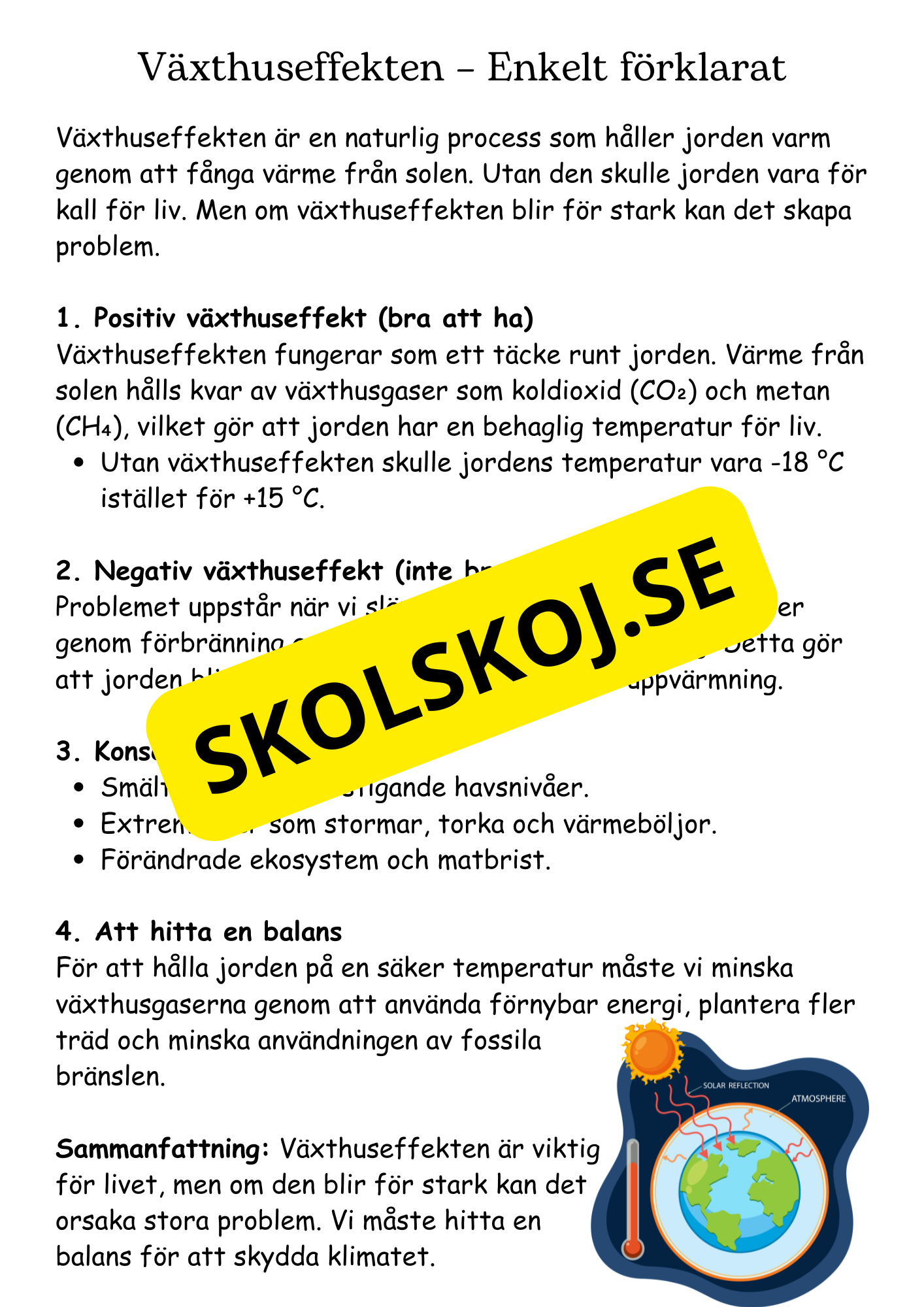 Vatten och växthuseffekten - Årskurs 4 - 6
