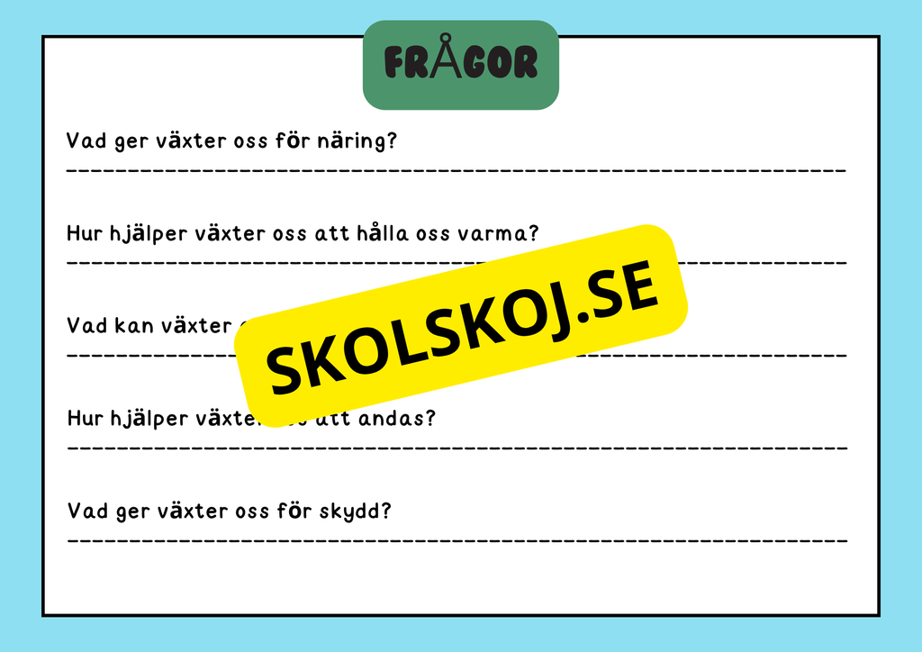 Växternas liv - Häfte - Årskurs 3 - 6