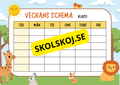 Veckans schema - Mall (4 st)