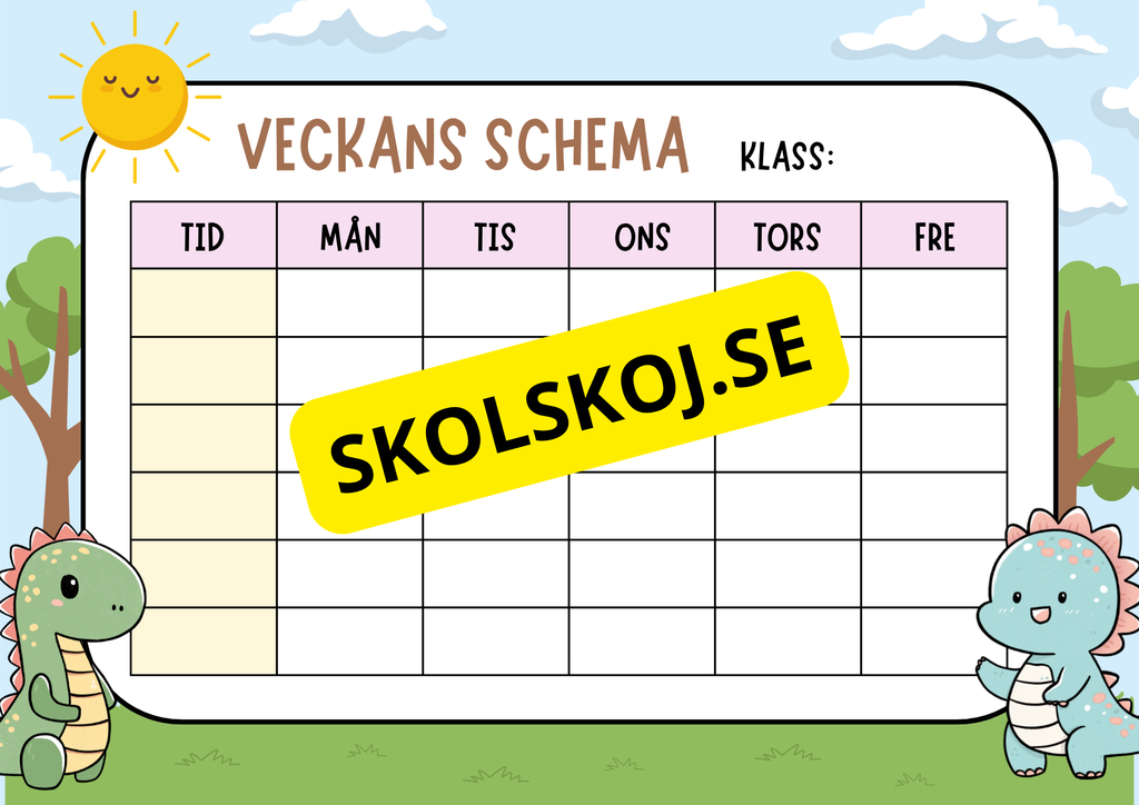 Veckans schema - Mall (4 st)