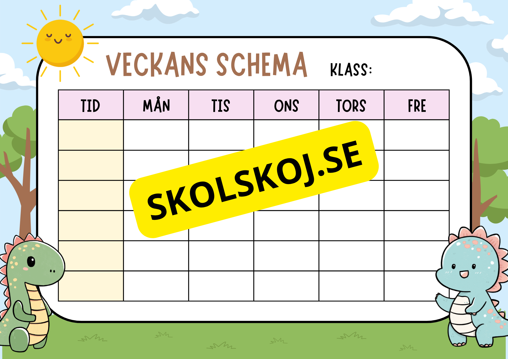Veckans schema - Mall (4 st)
