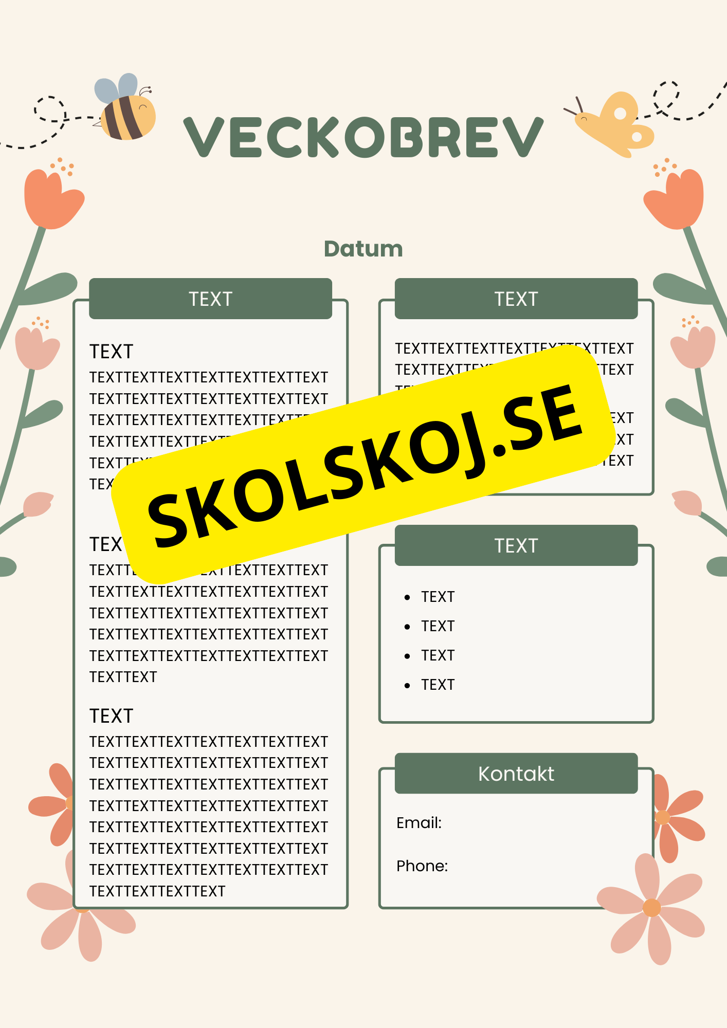 Veckobrev mallar - Redigerbara Powerpoint 10 st