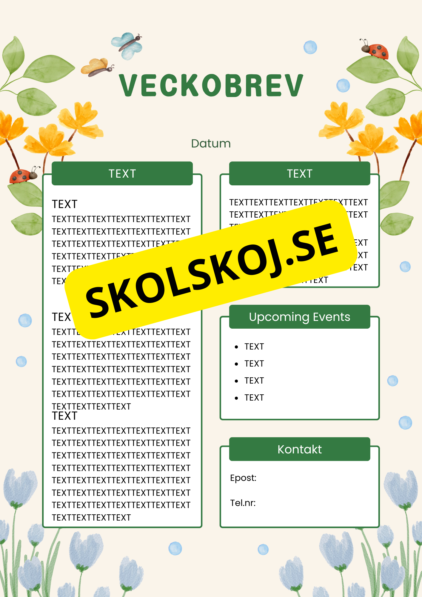 Veckobrev mallar - Redigerbara Powerpoint 10 st