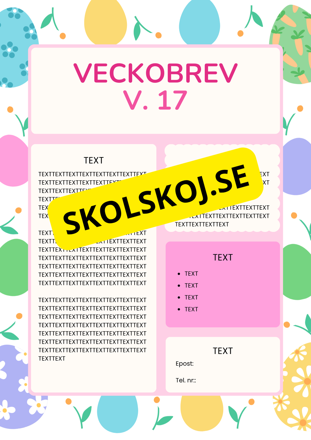 Veckobrev mallar - Redigerbara Powerpoint 10 st