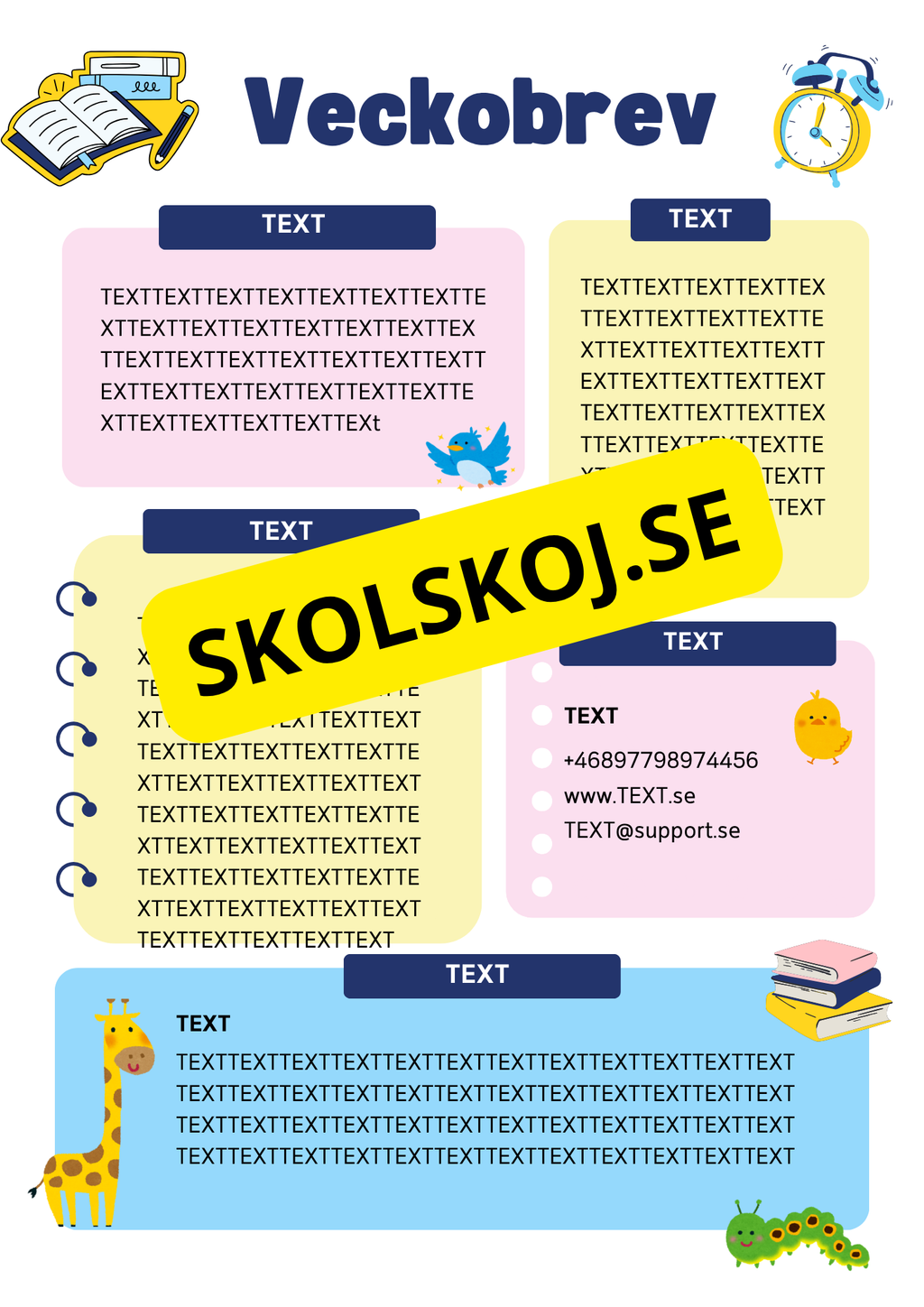 Veckobrev mallar - Redigerbara Powerpoint 10 st