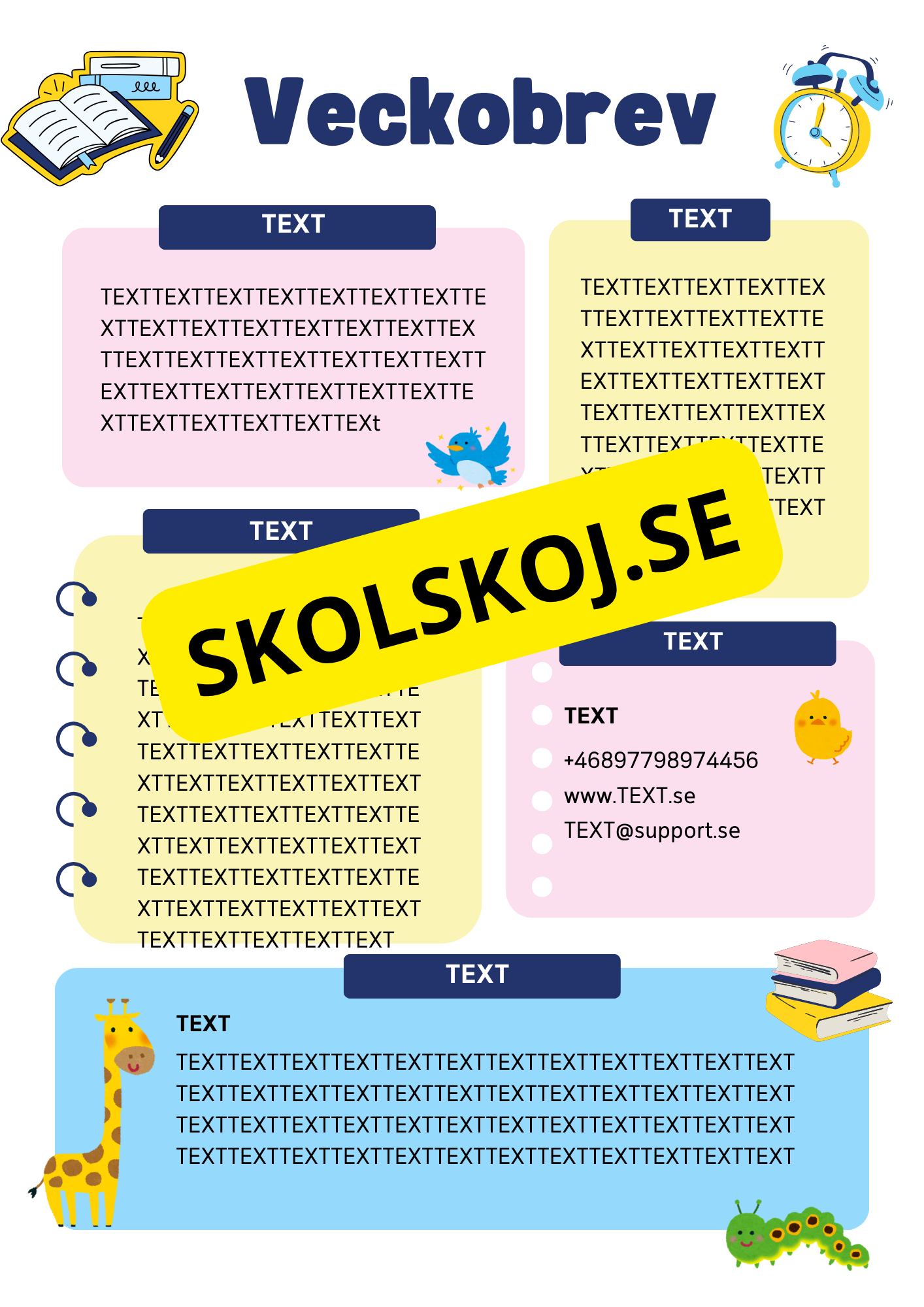 Veckobrev mallar - Redigerbara Powerpoint 10 st