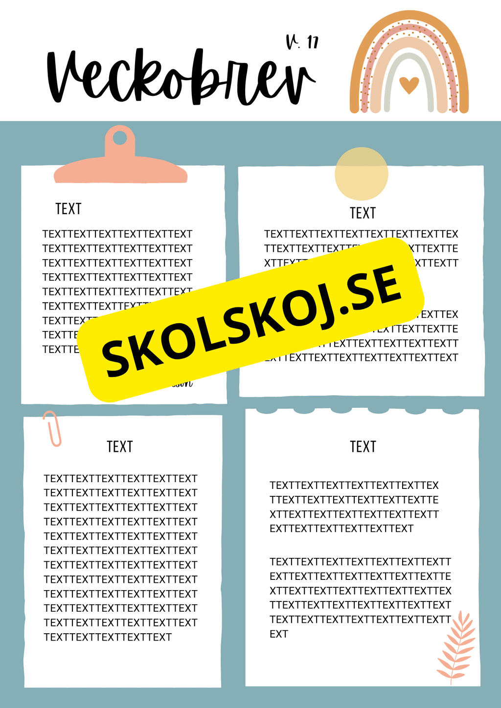 Veckobrev mallar - Redigerbara Powerpoint 10 st