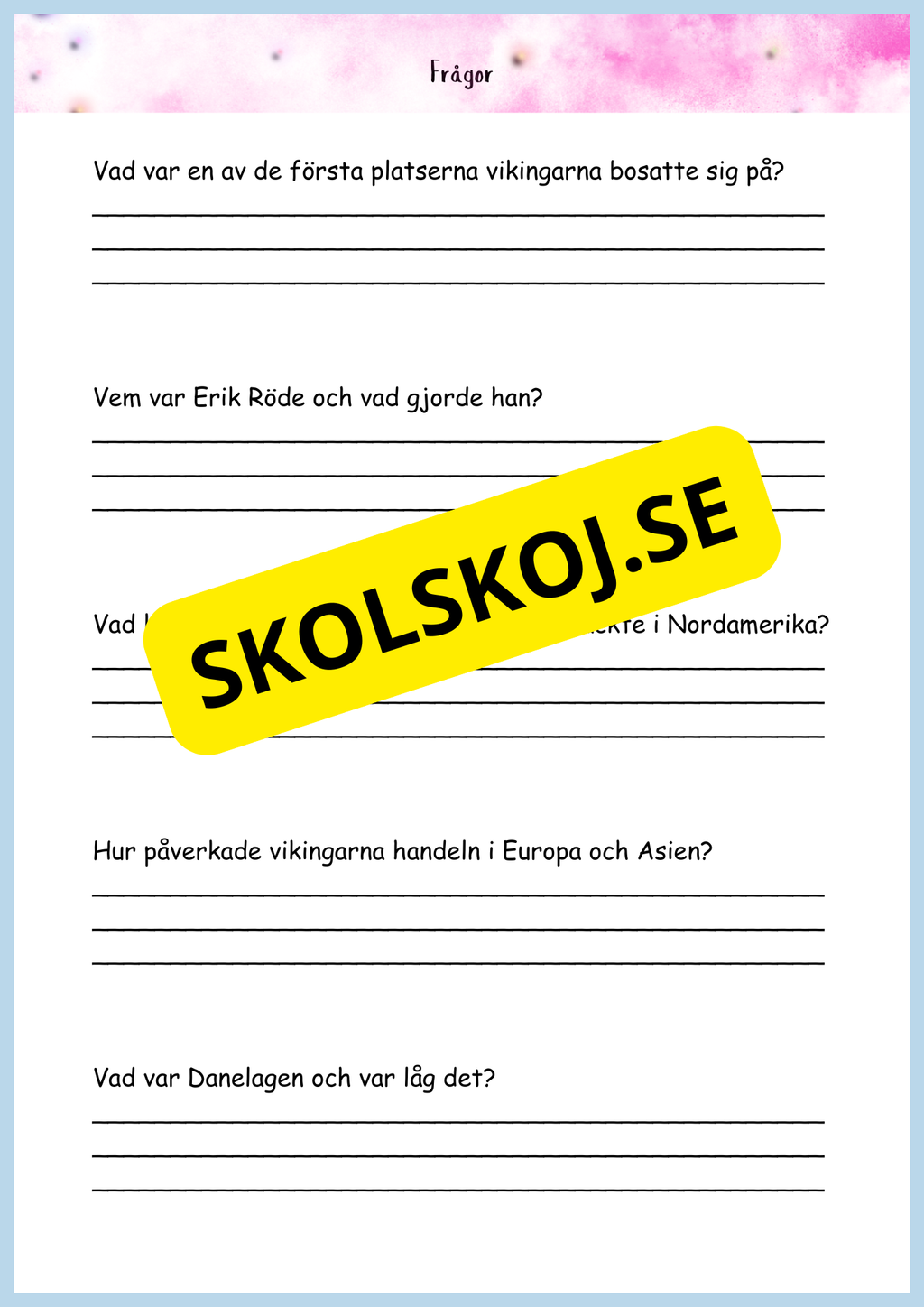 Vikingatidens äventyr och arv - Läsförståelse + frågor (42 sidor) - åk 4 - 6