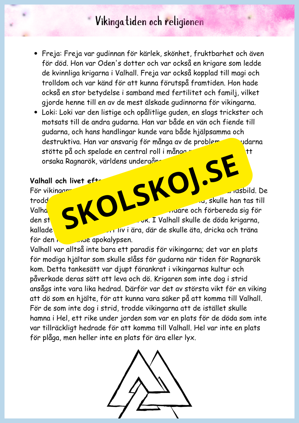 Vikingatidens äventyr och arv - Läsförståelse + frågor (42 sidor) - åk 4 - 6