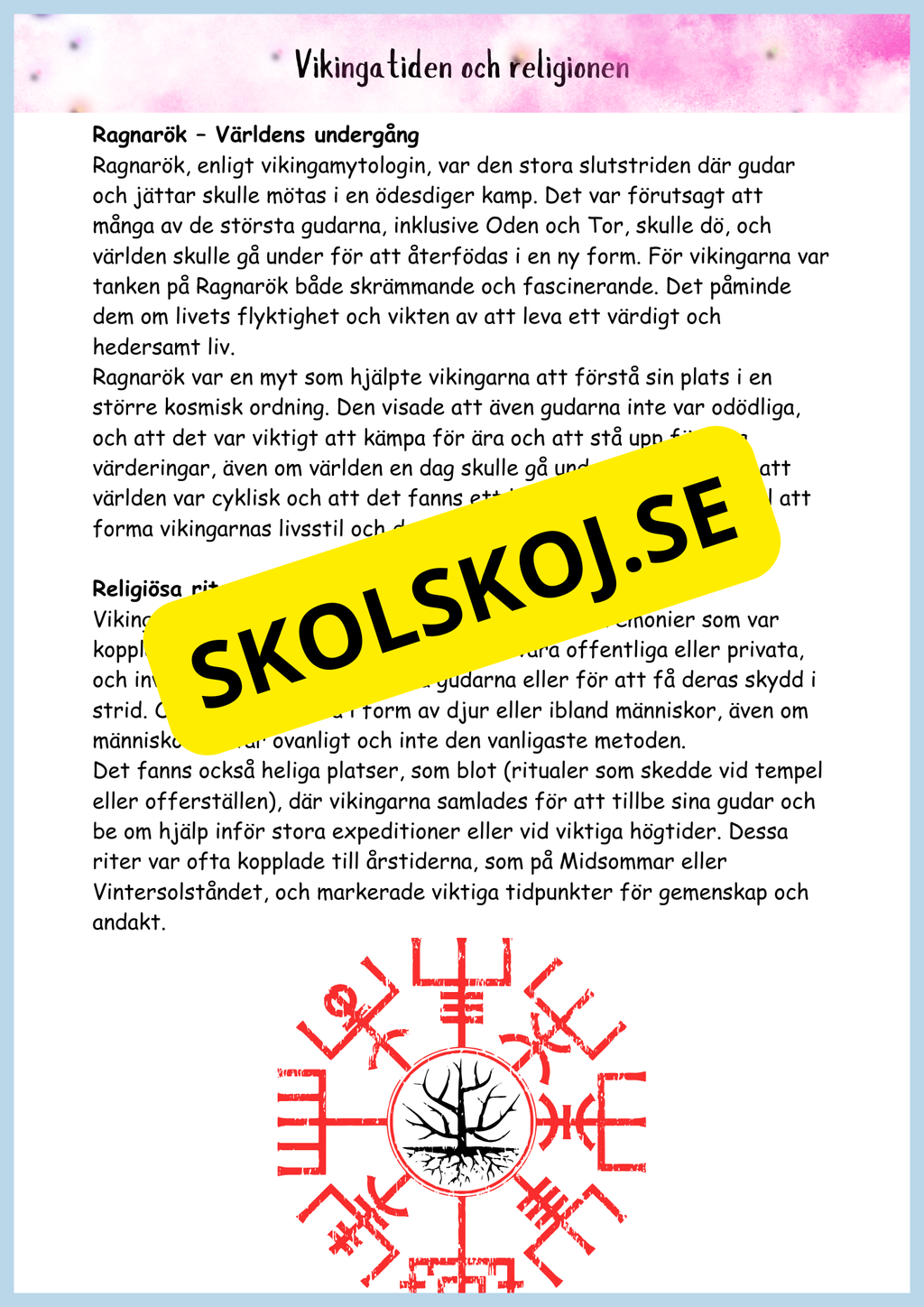 Vikingatidens äventyr och arv - Läsförståelse + frågor (42 sidor) - åk 4 - 6