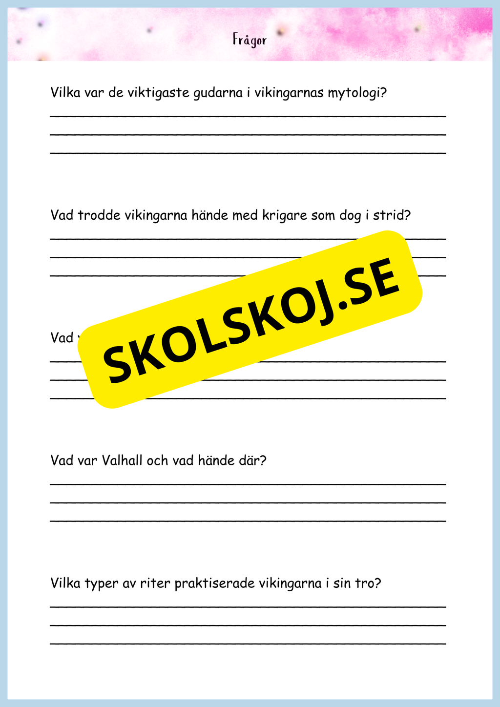 Vikingatidens äventyr och arv - Läsförståelse + frågor (42 sidor) - åk 4 - 6