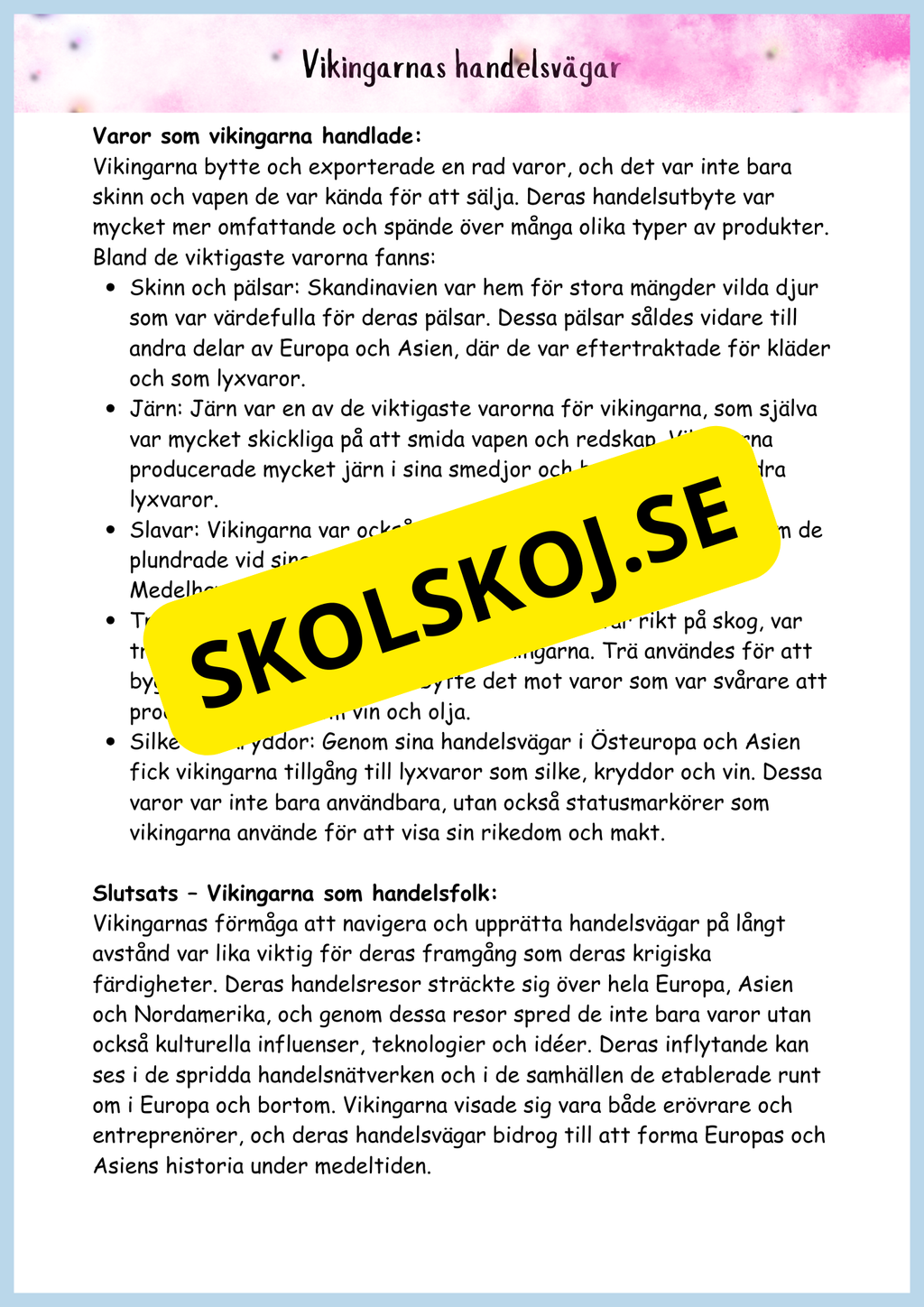 Vikingatidens äventyr och arv - Läsförståelse + frågor (42 sidor) - åk 4 - 6