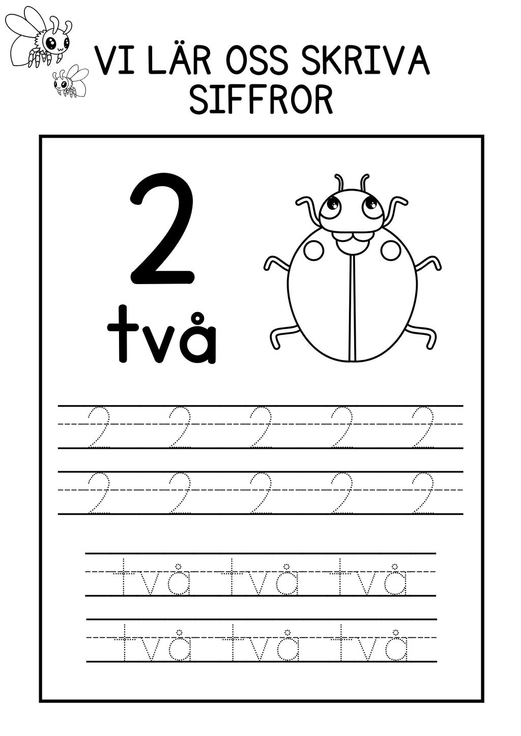 Vi lär oss skriva siffror - 1 - 10