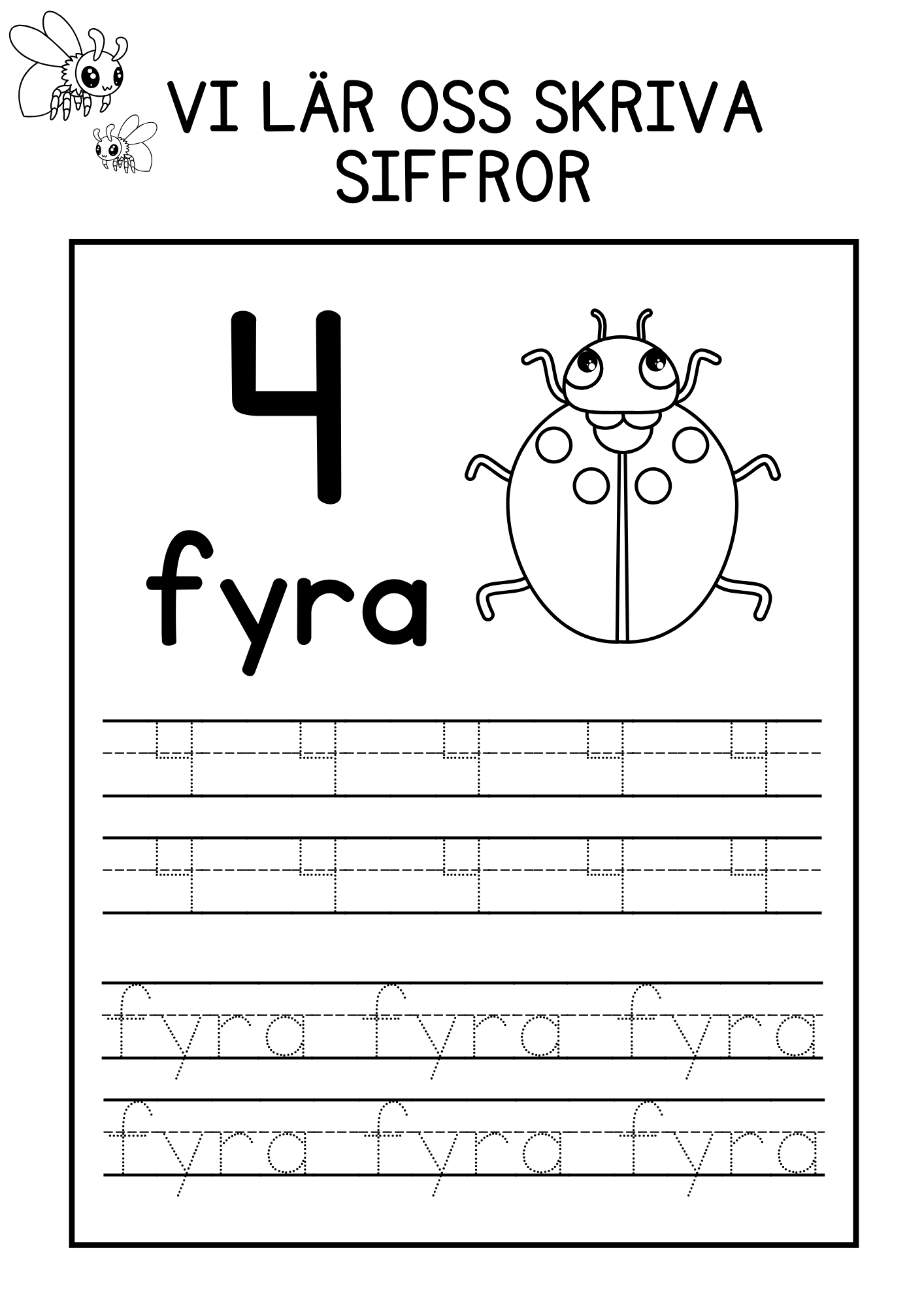 Vi lär oss skriva siffror - 1 - 10