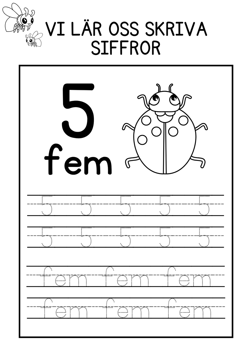 Vi lär oss skriva siffror - 1 - 10
