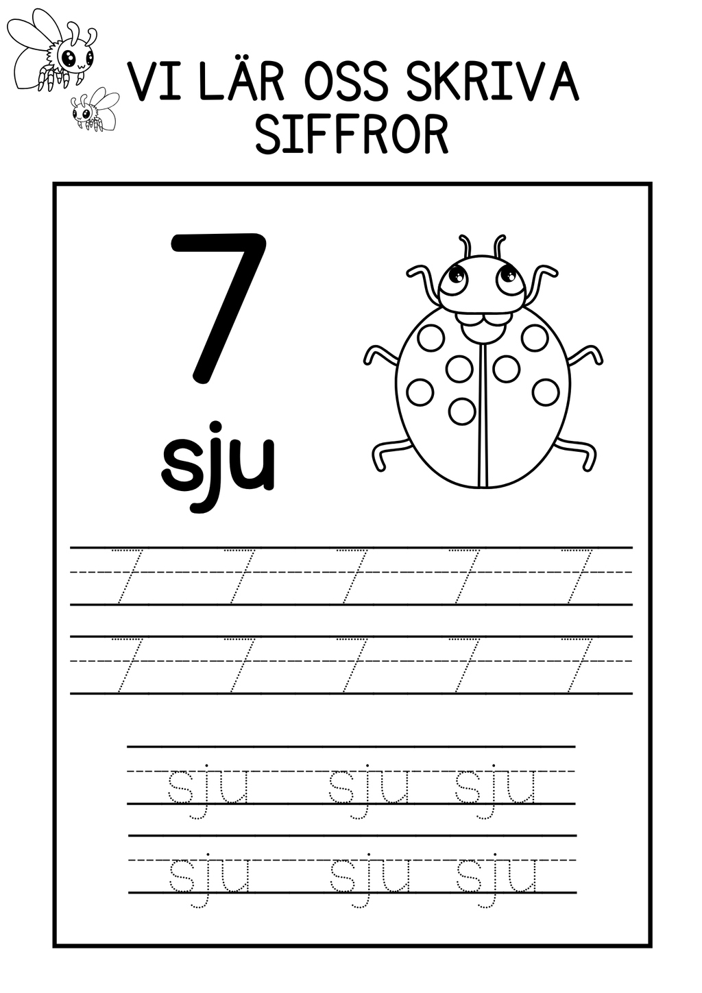 Vi lär oss skriva siffror - 1 - 10