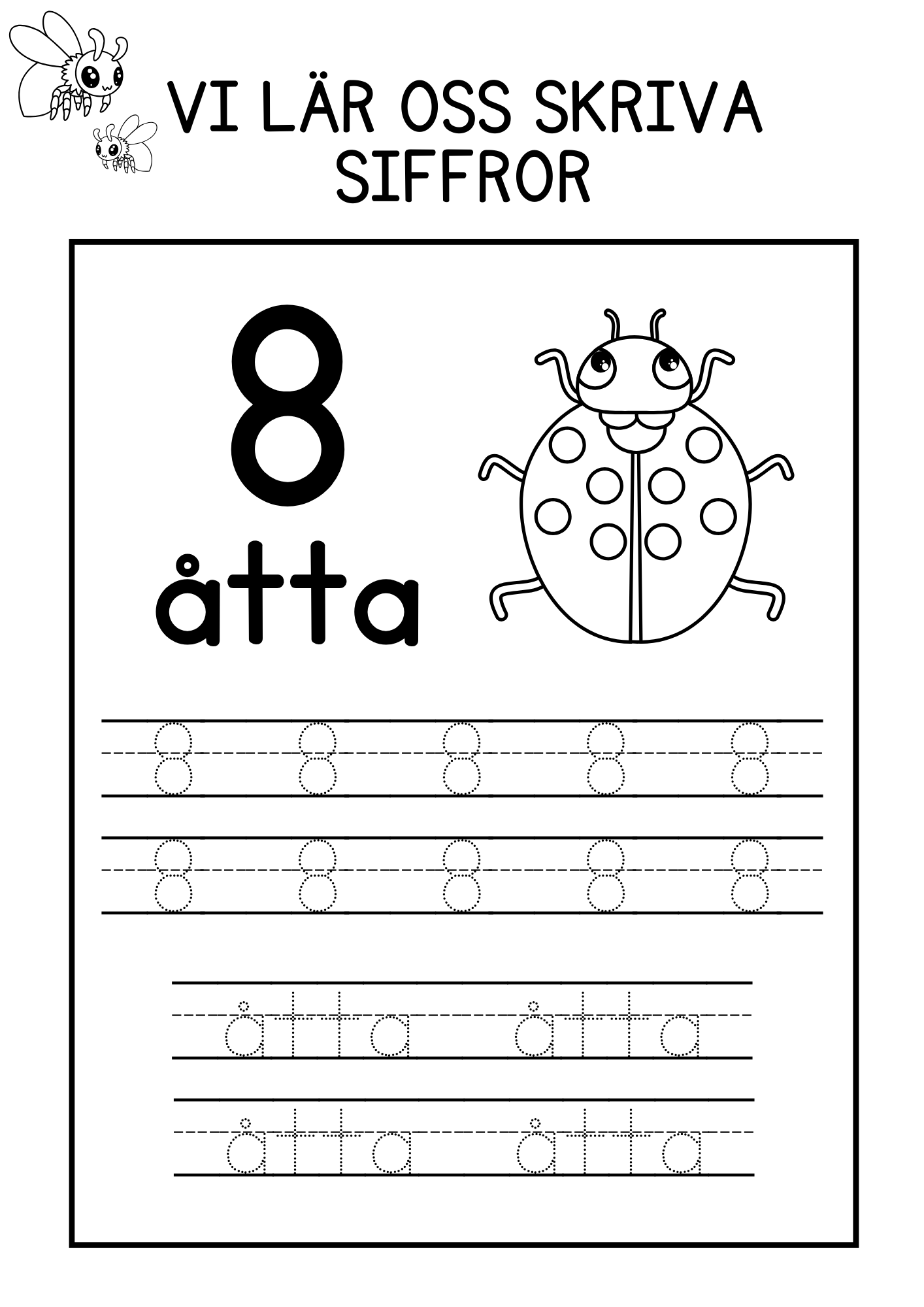 Vi lär oss skriva siffror - 1 - 10