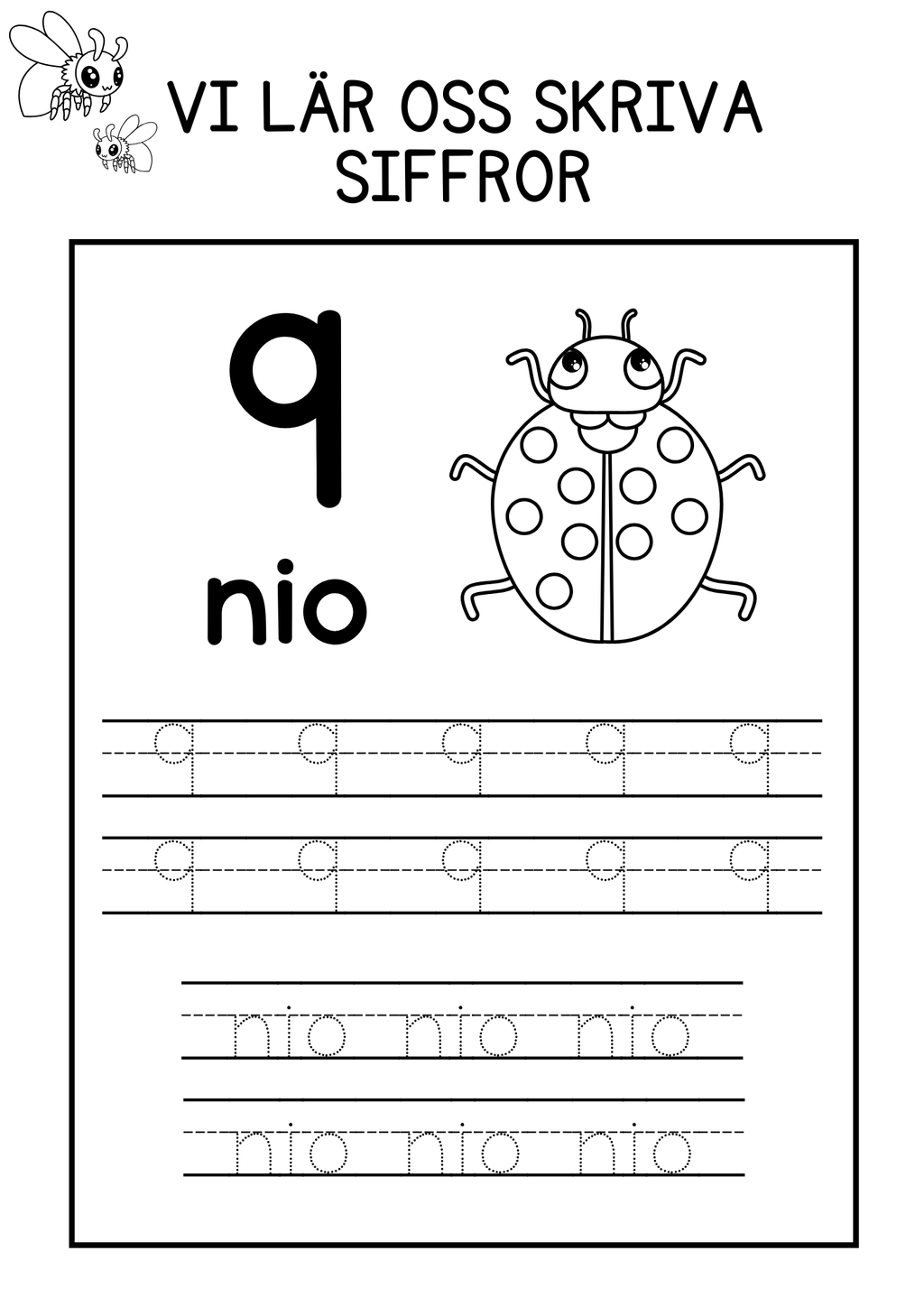 Vi lär oss skriva siffror - 1 - 10