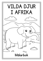 Vilda djur i Afrika - Målarbok