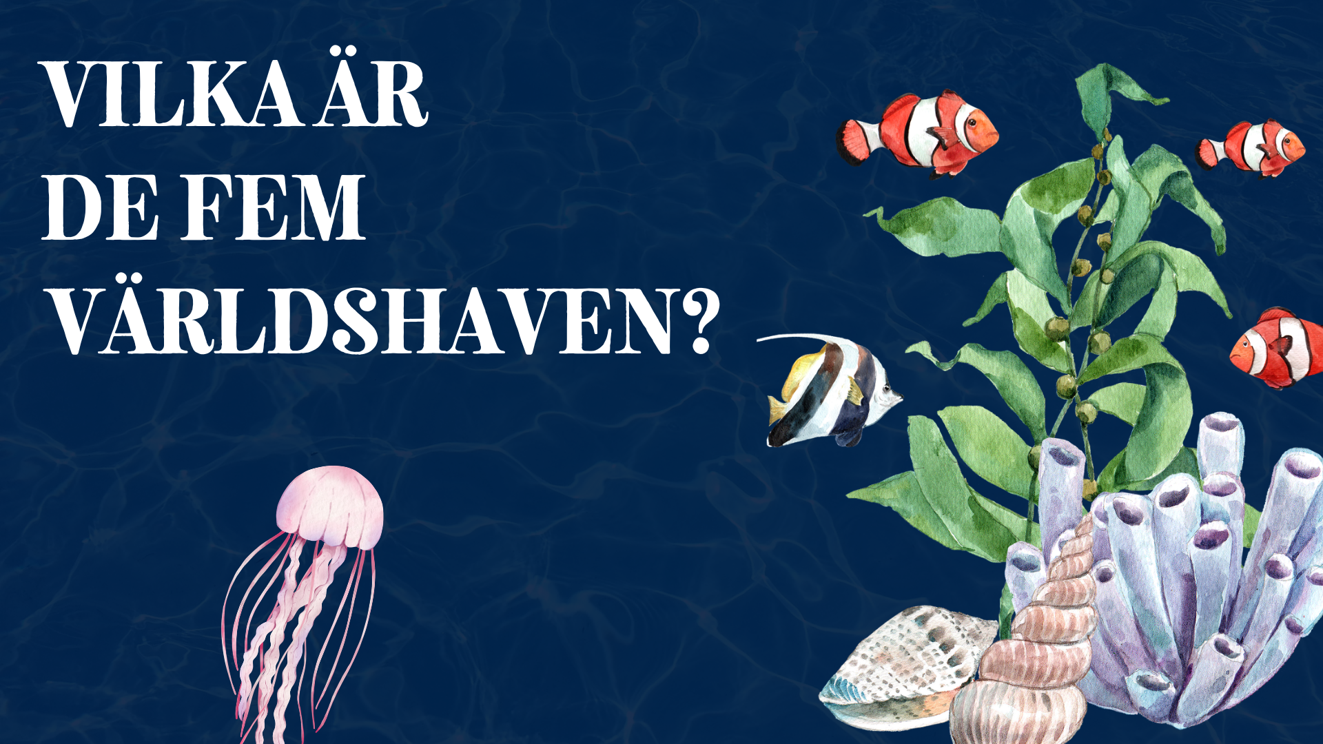 Vilka är de fem världshaven? Läsförståelse + frågor