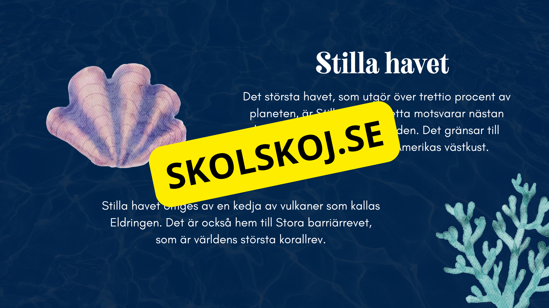 Vilka är de fem världshaven? Läsförståelse + frågor